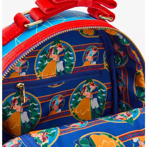 Loungefly Disney Beauty And The Beast Stained Glass Mini Backpack Bag New - Picture 4 of 4